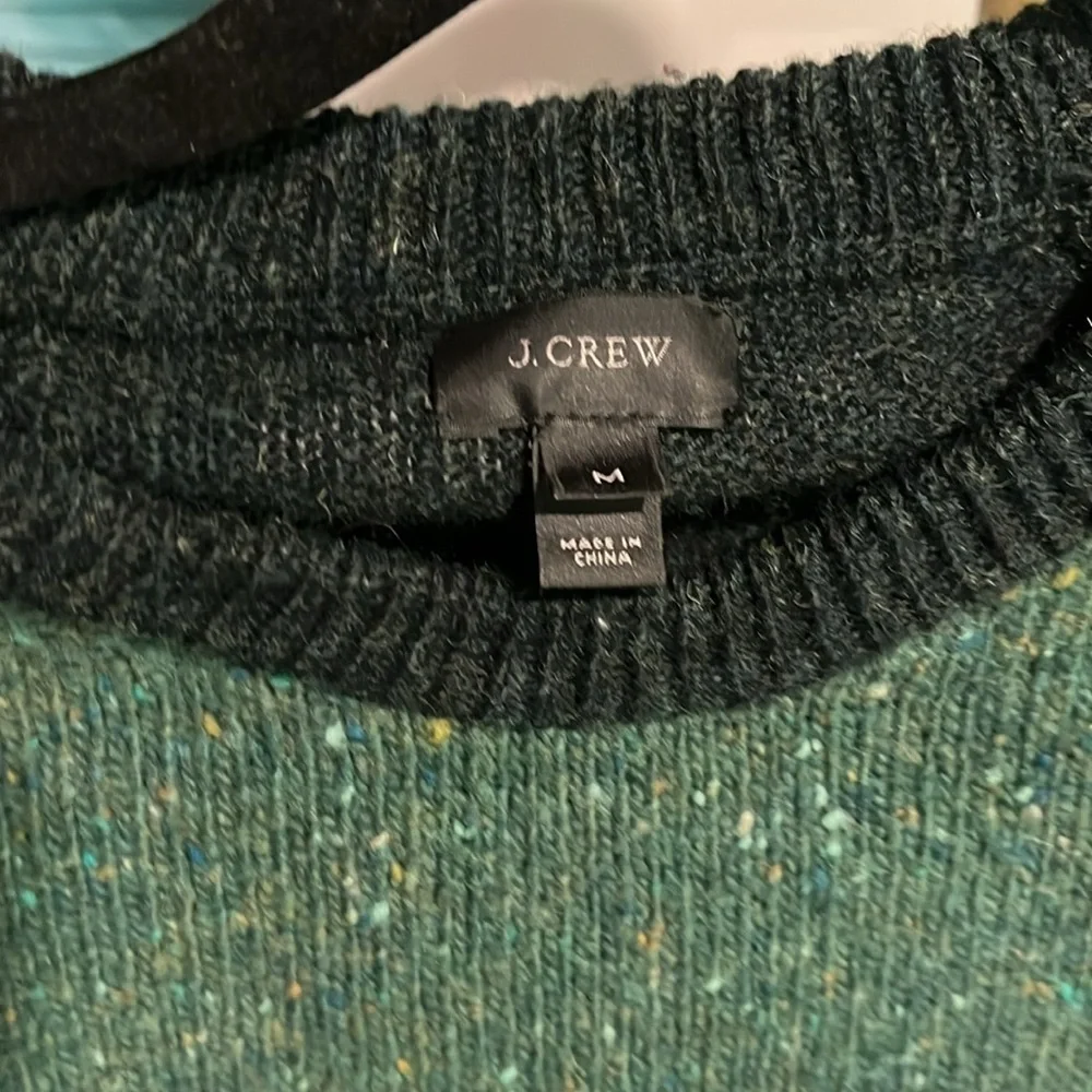 J. Crew Men's Two-Tone Green Crewneck Sweater